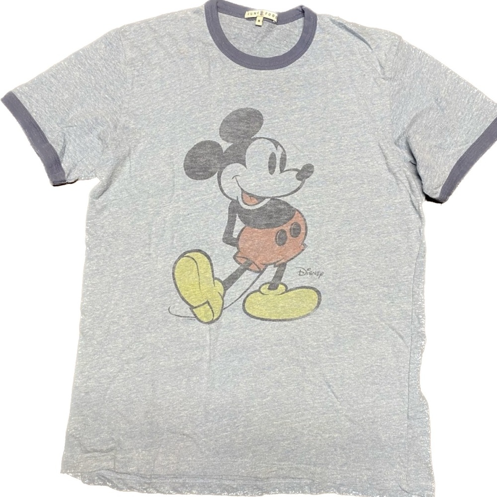 JUNK FOOD BRAND Medium M/Uni-sex Mickey Mouse Ringer tee EUC/Never Worn
